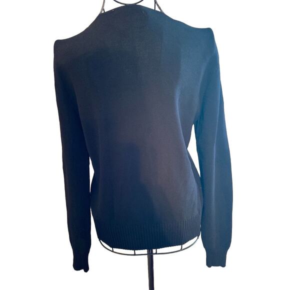 Belldini Black Embellished Button Front Studded Cardigan Sweater SZ Medium. VTG - Picture 2 of 6